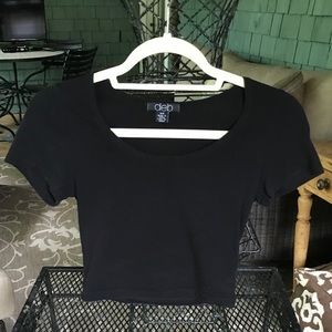 Cute little black crop top by DEB. Small
